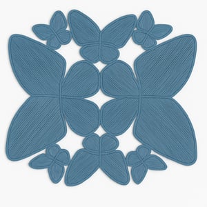 Butterfly Handwoven Iraca Palm Placemat - Blue