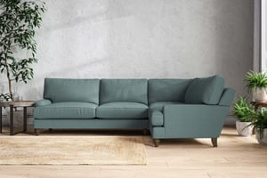 nkuku Marri Right Hand Corner Sofa | Make To Order | Grand | Recycled Cotton Airforce