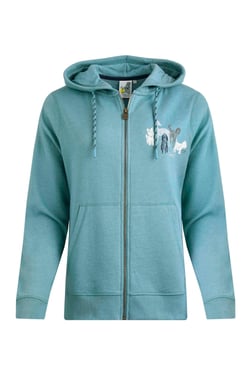 Weird Fish Franchises Graphic Full Zip Hoodie Mineral Blue Size 20