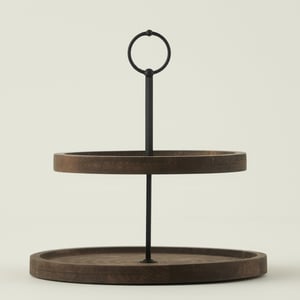 Wooden 2-Tier Serving Stand