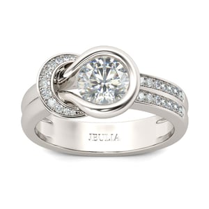 Jeulia Knot Round Cut Sterling Silver Ring