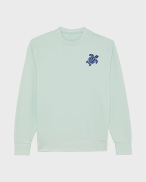 Vilebrequin - Men Crewneck Cotton Sweatshirt Big Turtle Embroidery - Sweater - Jorasse - Blue - Size XXL