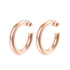 Mid Round Hoop Earrings Rose Gold