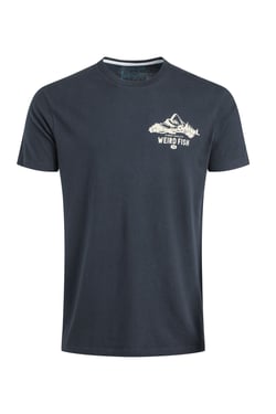 Weird Fish Mountain Valley Back Print Graphic T-Shirt Navy Size XL
