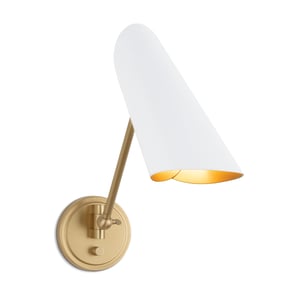 Vest White Brass Single Arm Sconce