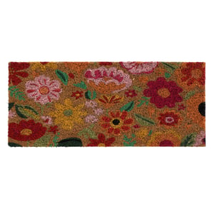 Coir Insert Bright Blooms Doormat - 23x53cm