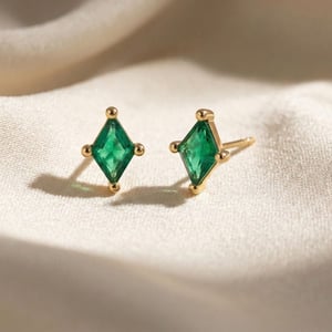 Tiny Emerald Stud May Birthstone Earrings