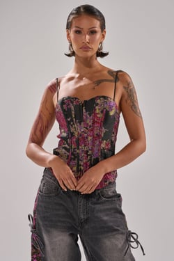 AKIRA Lets Party Brocade Corset Top | Size 2X