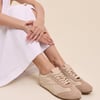 Beige and Cream Suede Trainers