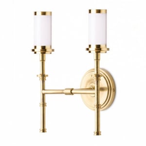 Double Chukka rechargeable wall fitting in antique brass