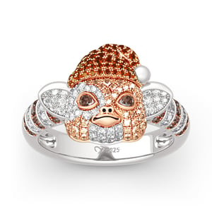 Jeulia "Small Evil Monster" Cute Design Sterling Silver Ring
