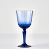 Colore Crystal Cut Wine Glass - Blue