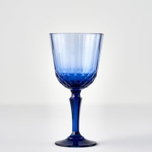 Colore Crystal Cut Wine Glass - Blue