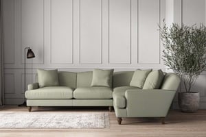 nkuku Deni Right Hand Corner Sofa | Make To Order | Super Grand | Recycled Cotton Seaspray