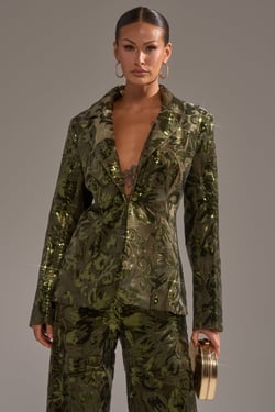 AKIRA Aurora Sequin Velvet Blazer | Size XL
