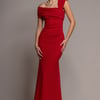 Goddiva One Shoulder Evening Maxi Dress - Red