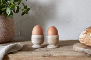 nkuku Awa Wooden Egg Cup Set Of 2 | Kitchen & Dining Accessories | Natural