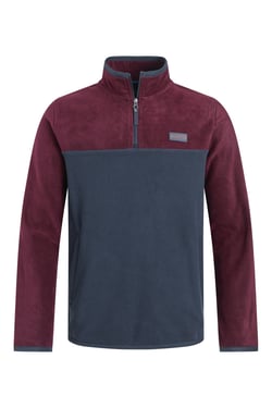 Weird Fish Tristan 1/4 Zip Colour Block Microfleece Aubergine Size 2XL