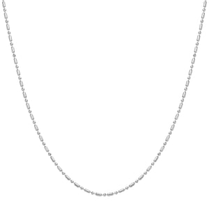 Bead and Bar Chain Necklace Silver