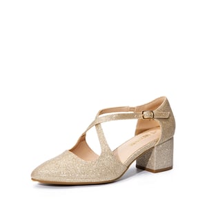 DREAM PAIRS Criss Cross Chunky Heel Pumps