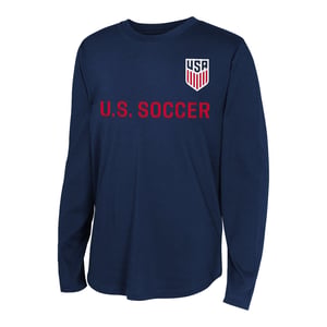 Youth Outerstuff USMNT Slogan Navy Long Sleeve Tee / XL