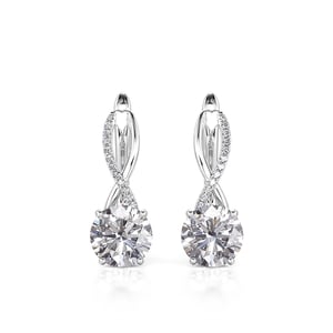 Jeulia Classic Infinity Twist Earrings Round Cut Sterling Silver