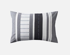 QE Home Dash Pillow Sham, Geometric, White, Queen