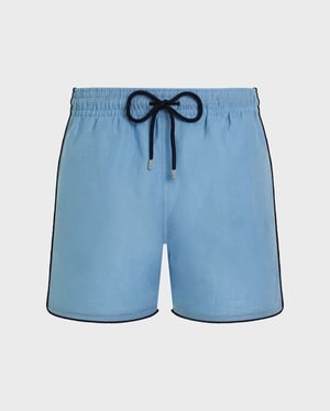 Vilebrequin - Men Linen Swim Shorts Solid - Swimwear - Mallorca - Blue - Size XXXL