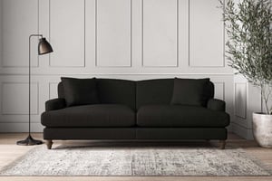 nkuku Deni Sofa | Make To Order | Grand | Brera Linen Charcoal