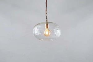nkuku Otoro Recycled Glass Pendant Round | Lights | Small Round | Clear