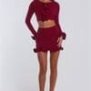 Summer Lush Mini Skirt Wine