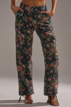 AKIRA I Want You Floral Rhinestone Trouser Pants | Size 2X