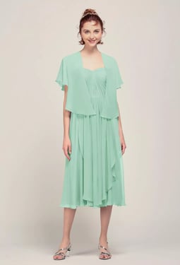 AW Chiffon Wrap Cape with Flutter Sleeves