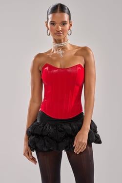 AKIRA Stay Out My Way Corset Top | Red | Size 2X