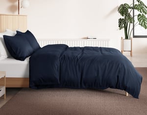 QE Home 350TC BeechBliss TENCEL™ Modal Duvet Cover in Deep Space, Blue, Queen