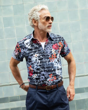 Vanitas Sonata (Navy) Short Sleeve Shirt