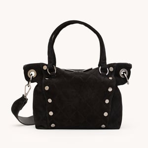 Hammitt Daniel Noir Diamond Suede Gunmetal Med