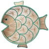 Fish Round Handwoven Decorative Iraca Tray - Red