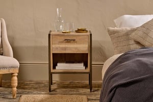 nkuku Dasai Mango Wood Bedside Table | Bedroom Furniture | One Size | Natural