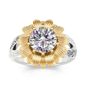 Jeulia Daisy Round Cut Sterling Silver Ring
