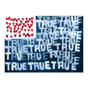 Red, White + True Flag Art Print