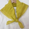 100% Linen Hand-Stitched Square Scarf - Ginger / One Size