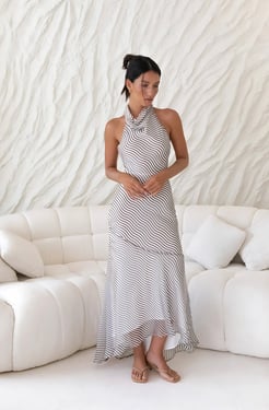 From The Editor Halter Maxi Dress Brown