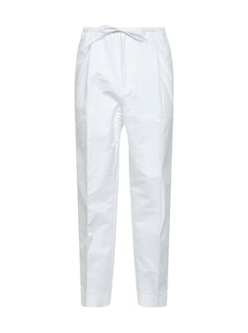 BOTTEGA VENETA | White cotton poplin drawstring trousers | Man | 48