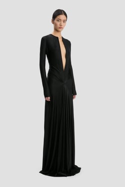 Victoria Beckham Cut-Out Gown In Black - 14 - Womens