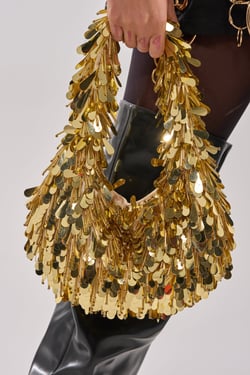AKIRA The Nostalgia Sequin Purse In Gold