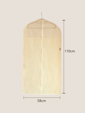 Linen Cotton 3-Size Clear Window Dust-Proof Storage Bags - Medium