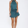 On Her Level Halter Mini Dress Teal