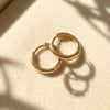 18ct Gold Vermeil Small Rounded Plain Huggies