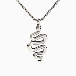 Jeulia "Black Mamba" Snake Sterling Silver Necklace